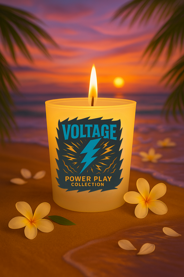 Voltage Candle | Citrus, Amber & Cedar Luxury Candle | Power Play Collection