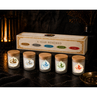 Luxury 5 Candle Gift Set – 5 Element Candle Bundle (Fire, Water, Earth, Wood, Metal) – Soy Wax Mini Candles 5.5 oz – Spiritual Home Decor