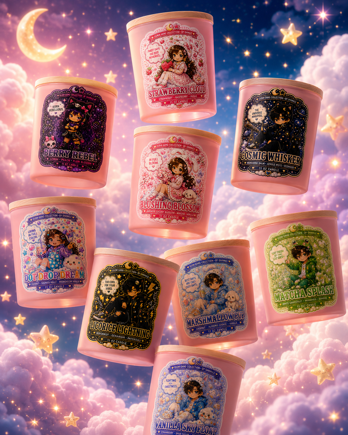 Glow Gang 9 Candle Bundle | Complete Collection Sampler Set (3 oz)