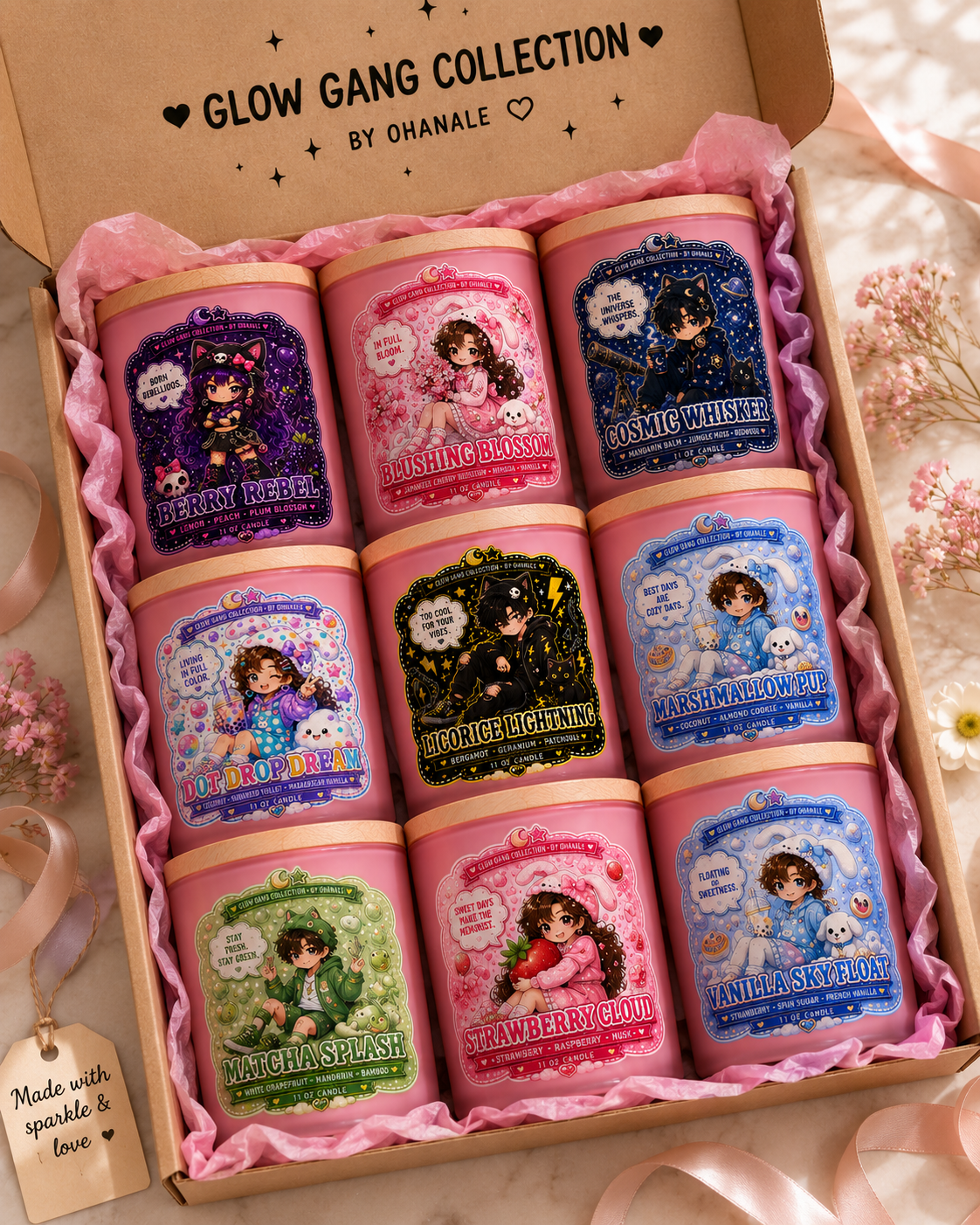 Glow Gang 9 Candle Bundle | Complete Collection Sampler Set (3 oz)