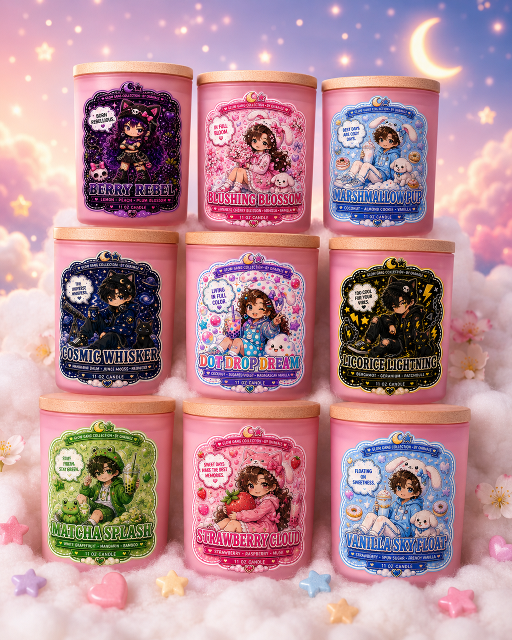 Glow Gang 9 Candle Bundle | Complete Collection Sampler Set (3 oz)