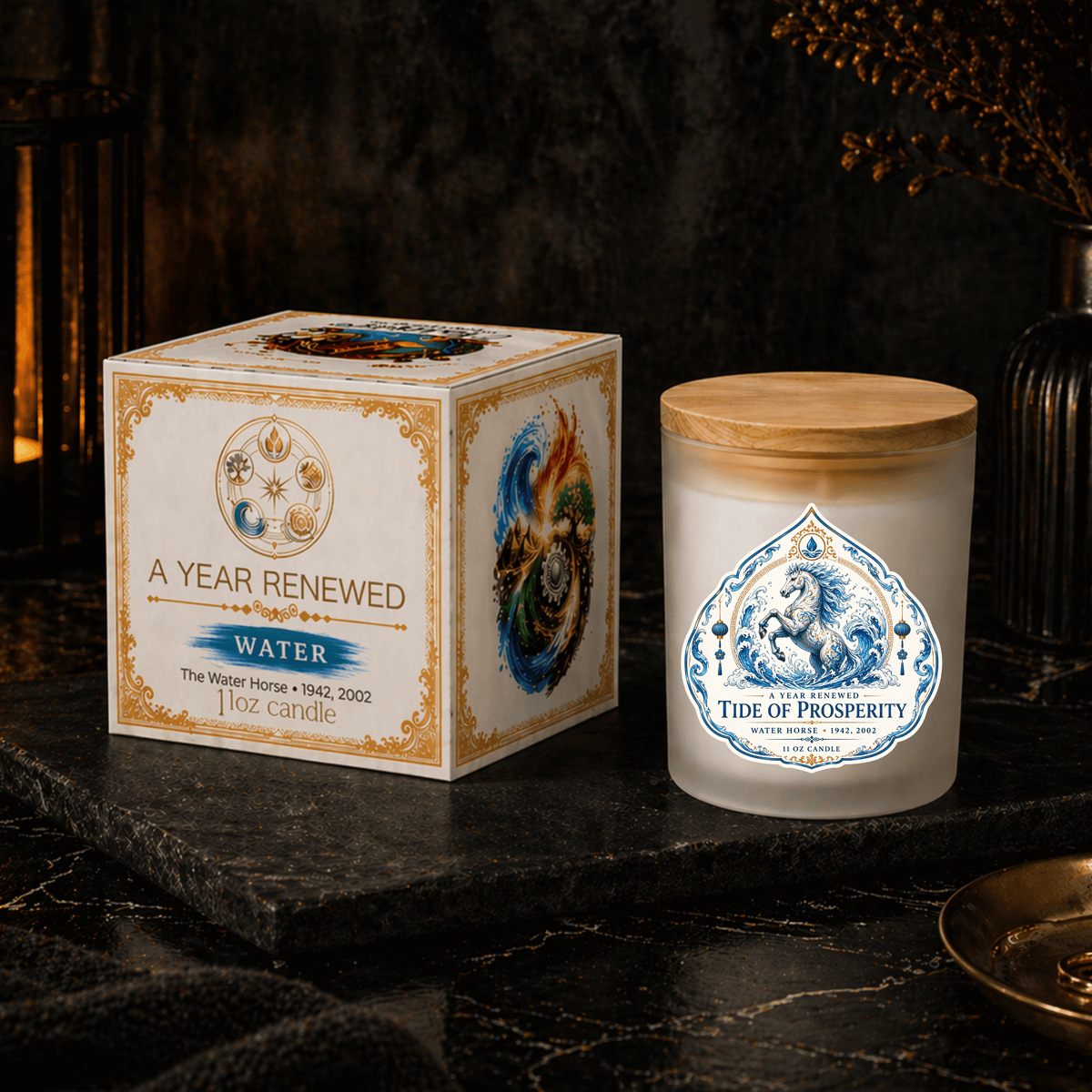 Water – Tide of Prosperity | A Year Renewed | 11 oz Coconut Soy Candle