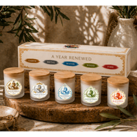 Luxury 5 Candle Gift Set – 5 Element Candle Bundle (Fire, Water, Earth, Wood, Metal) – Soy Wax Mini Candles 5.5 oz – Spiritual Home Decor