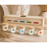 Luxury 5 Candle Gift Set – 5 Element Candle Bundle (Fire, Water, Earth, Wood, Metal) – Soy Wax Mini Candles 5.5 oz – Spiritual Home Decor
