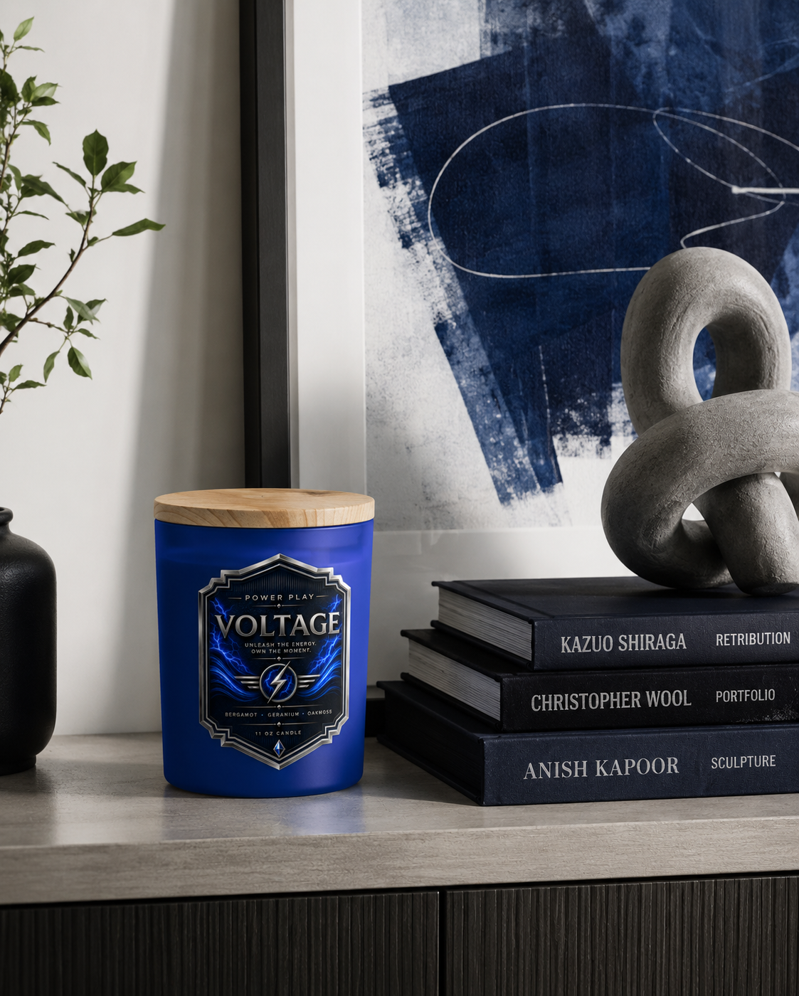 Voltage Candle | Citrus, Amber & Cedar Luxury Candle | Power Play Collection