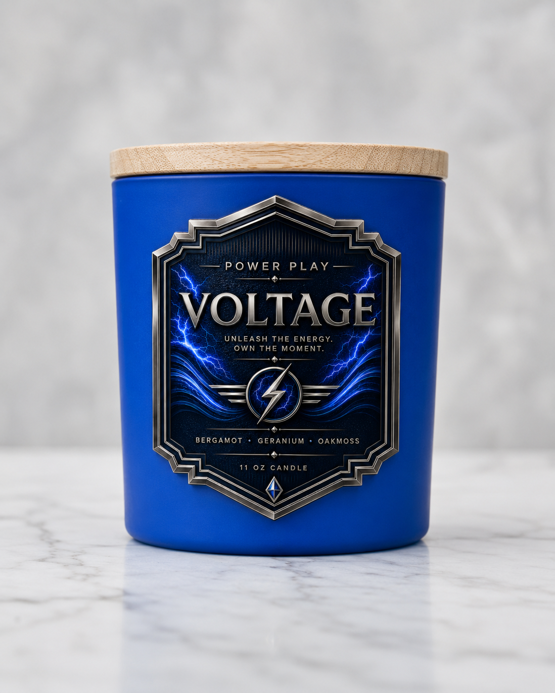 Voltage Candle | Citrus, Amber & Cedar Luxury Candle | Power Play Collection