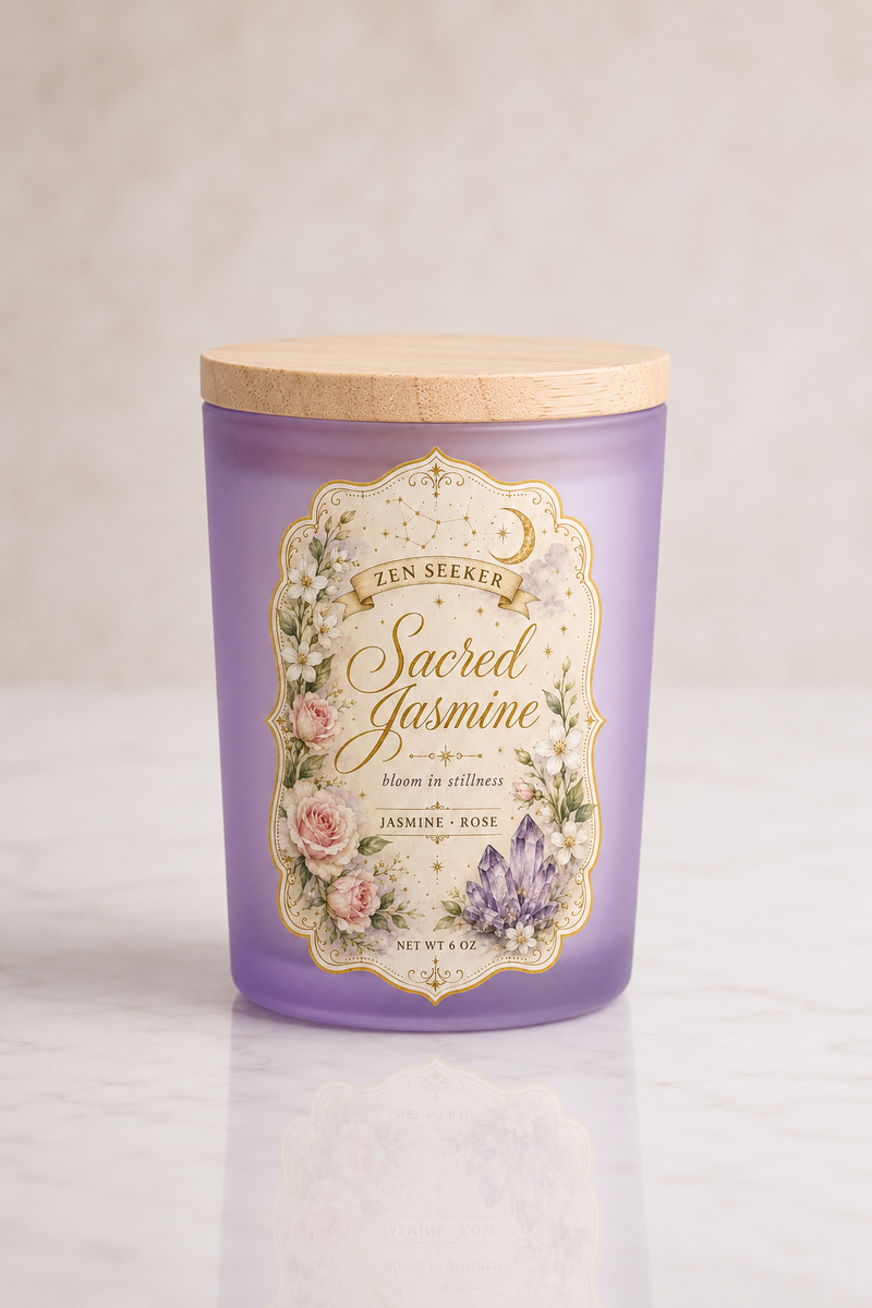 Sacred Jasmine Candle — Jasmine & Rose Aromatherapy | Zen Seeker Collection