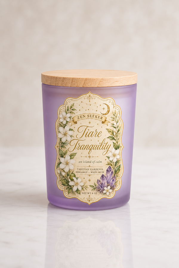 Tiare Tranquility Candle — Tahitian Gardenia & White Musk | Zen Seeker Collection