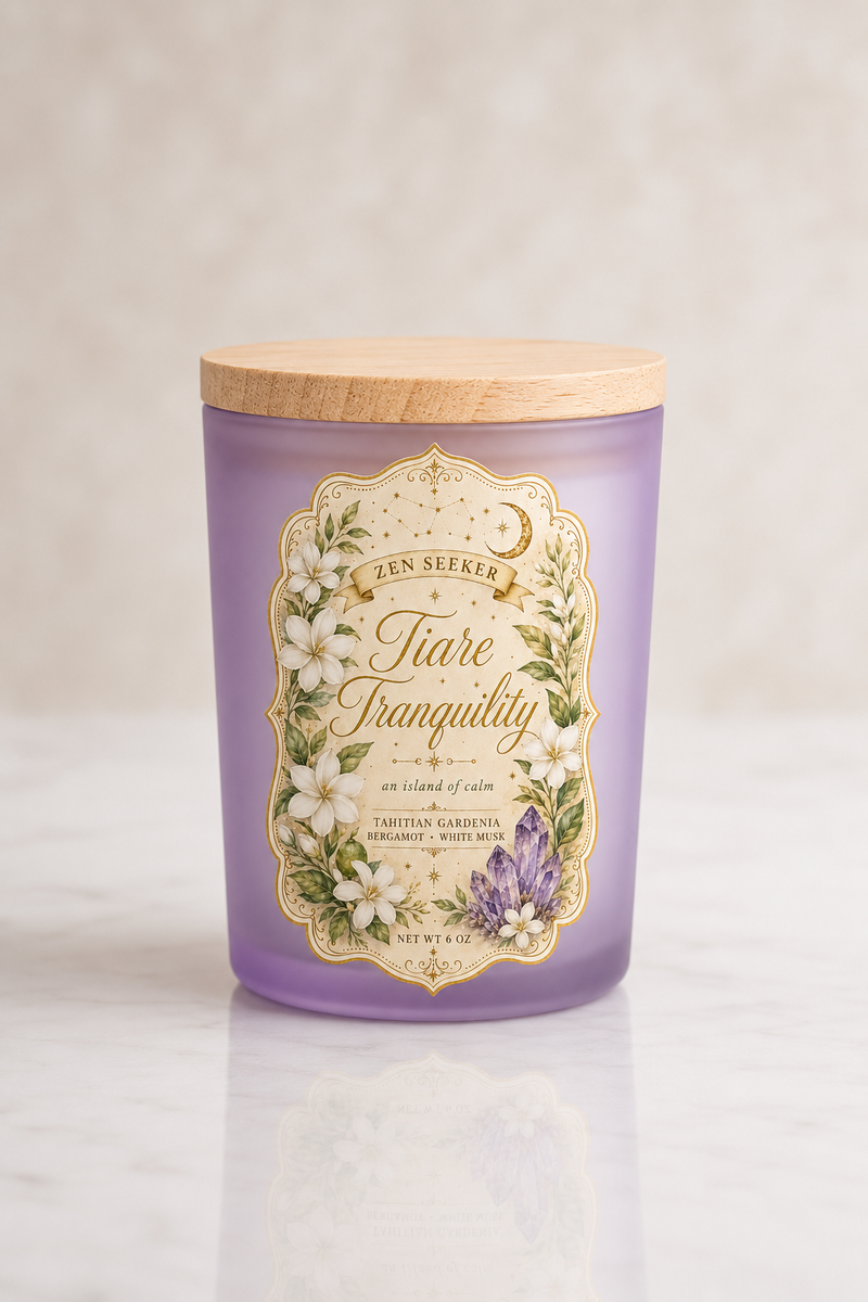 Tiare Tranquility Candle — Tahitian Gardenia & White Musk | Zen Seeker Collection